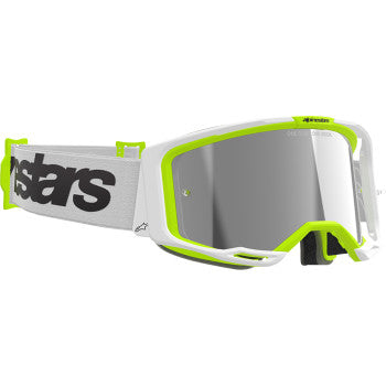 ALPINESTARS GOGGLES Goggle Vision 8 Wrdmrk Wht/Ylw Fl/Mir Sil 5101325-2501