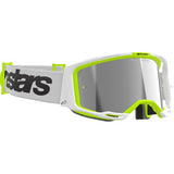 ALPINESTARS GOGGLES Goggle Vision 8 Wrdmrk Wht/Ylw Fl/Mir Sil 5101325-2501