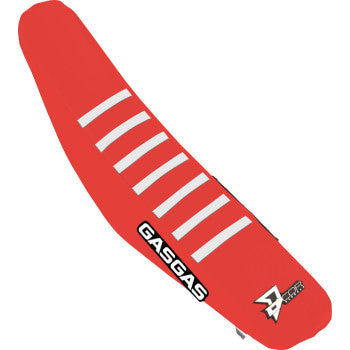 D'COR VISUALS Seat Cover - Red/White Ribs - Gas Gas MC '23-'25 30-65-101