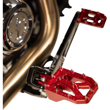 THRASHIN SUPPLY CO. Aggressor Foot Pegs - Rear- Red - HD '72-'25 TSC-2022-2-D
