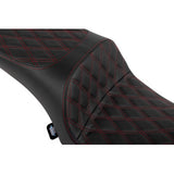 DRAG SPECIALTIES SEATS Freedom Seat - Vinyl - Double Diamond Red Stitch - Challenger '20-'25/Chieftain '25 0810-2474
