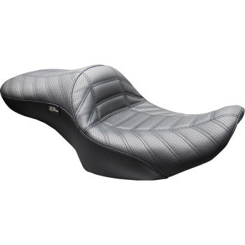 LE PERA Maverick Seat - without Backrest - Indy Stitch - Black - FLH/FLT '23-'26  LV-957 INDY