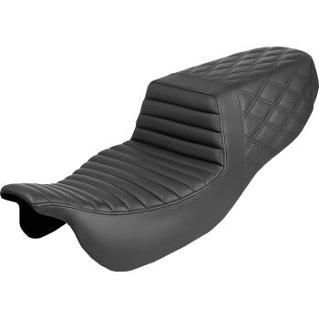 SADDLEMEN Step-Up Seat - Front Tuck-n-Roll/Rear Lattice Stitch - FLRT/FLTRT '15-'25 815-07-176