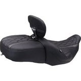 MUSTANG Deluxe One-Piece, 2-Up Seat - Diamond - Black Stitch - FLT/FLH '23-'25 89411