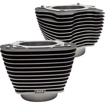 S&S CYCLE Cylinder Set - 4.25" Bore - Unhoned - Wrinkle Black w/Highlights - M8 910-0682A