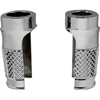 EDDIE TROTTA DESIGNS Fork Slider Covers - Cross-Cut - Chrome  TC-WT998