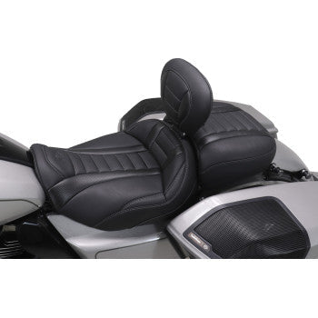 MUSTANG Deluxe Passenger Seat - Wide - Gunmetal Stitch - FLT/FLH '23-'25 88420GM