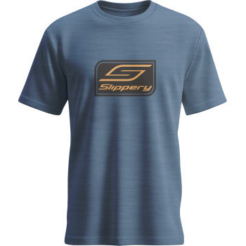SLIPPERY Crest T-Shirt - Heathered Neptune Blue - XL 3030-25336