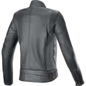 ALPINESTARS Stella Dyno Leather Jacket - Black Tar Gray/Dark Gray - Small 3113924-1296-S