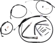 BURLY BRAND Handlebar Cable and Brake Line Kit - Extended - Sportsters - 12" T-Bar Handlebars - ABS B30-1268
