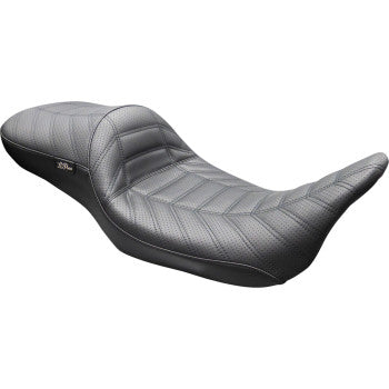 LE PERA Maverick Daddy Long Legs Seat - Without Backrest - Black Indy Stitch - FLH/FLT '08-'23 LK-957DL INDY