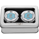 FIGURATI DESIGNS Axle Nut Cover - Front - Stainless Steel - Legends Suspension Logo - Silver FD02-FAC-SS