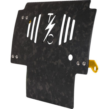 THRASHIN SUPPLY CO. Skid Plate - Carbon Fiber/Forged - With Gold Brackets - FLHX/FLTRX TSC-3035-5