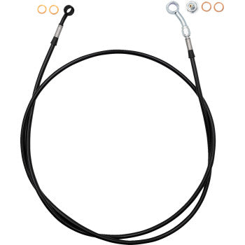 FAT BAGGERS INC. EZ Install Brake Line - 62" - Black Braid 110062-B