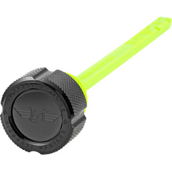 FIGURATI DESIGNS Magnetic Oil Dipstick - Knurled - Black - Indian  FD01-MAGDSPP-KN-BLK