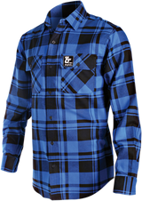 THROTTLE THREADS Long-Sleeve Flannel Shirt - Blue/Black - Large TT635S68BLLR