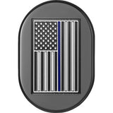 FIGURATI DESIGNS Antenna Cover - Left Rear Fender - Blue Line American Flag - Black FD71-AC-BLK-LT