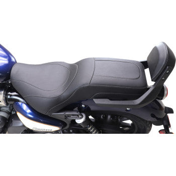MUSTANG Squareback 2-Up Seat - Black w/ Steel Stitch - Royal Enfield '24 88600ST