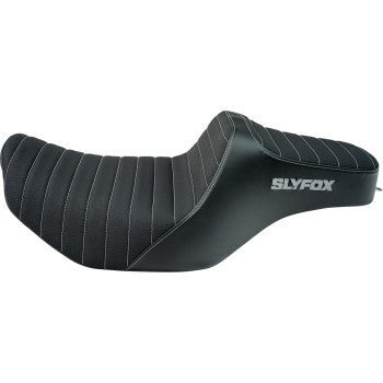SLYFOX Highnoon Seat - Vinyl - Classic Stitch - Gray Logo - FLH/FLT '23-'24 4704B-SlyFox