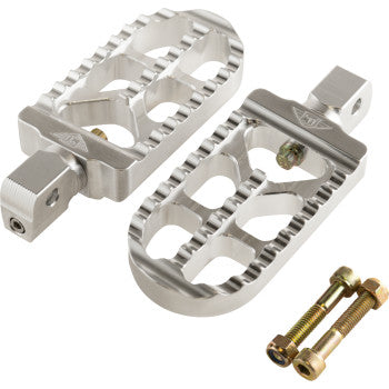 JOKER MACHINE Serrated Footpegs - Silver- Long 08-56-8