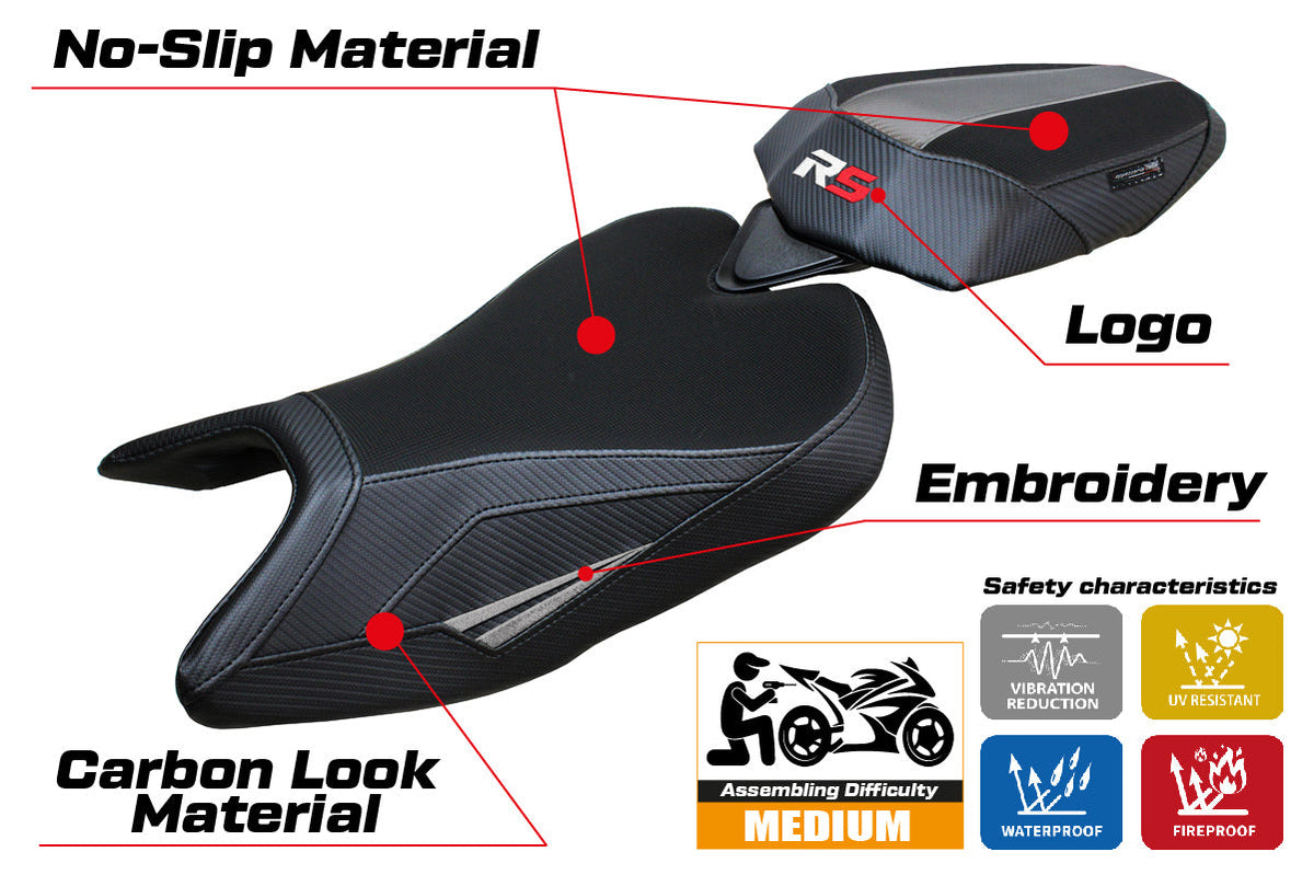 Tappezzeria Italia Aprilia RS 457 2023-2025 Seat Cover in Grey and Black