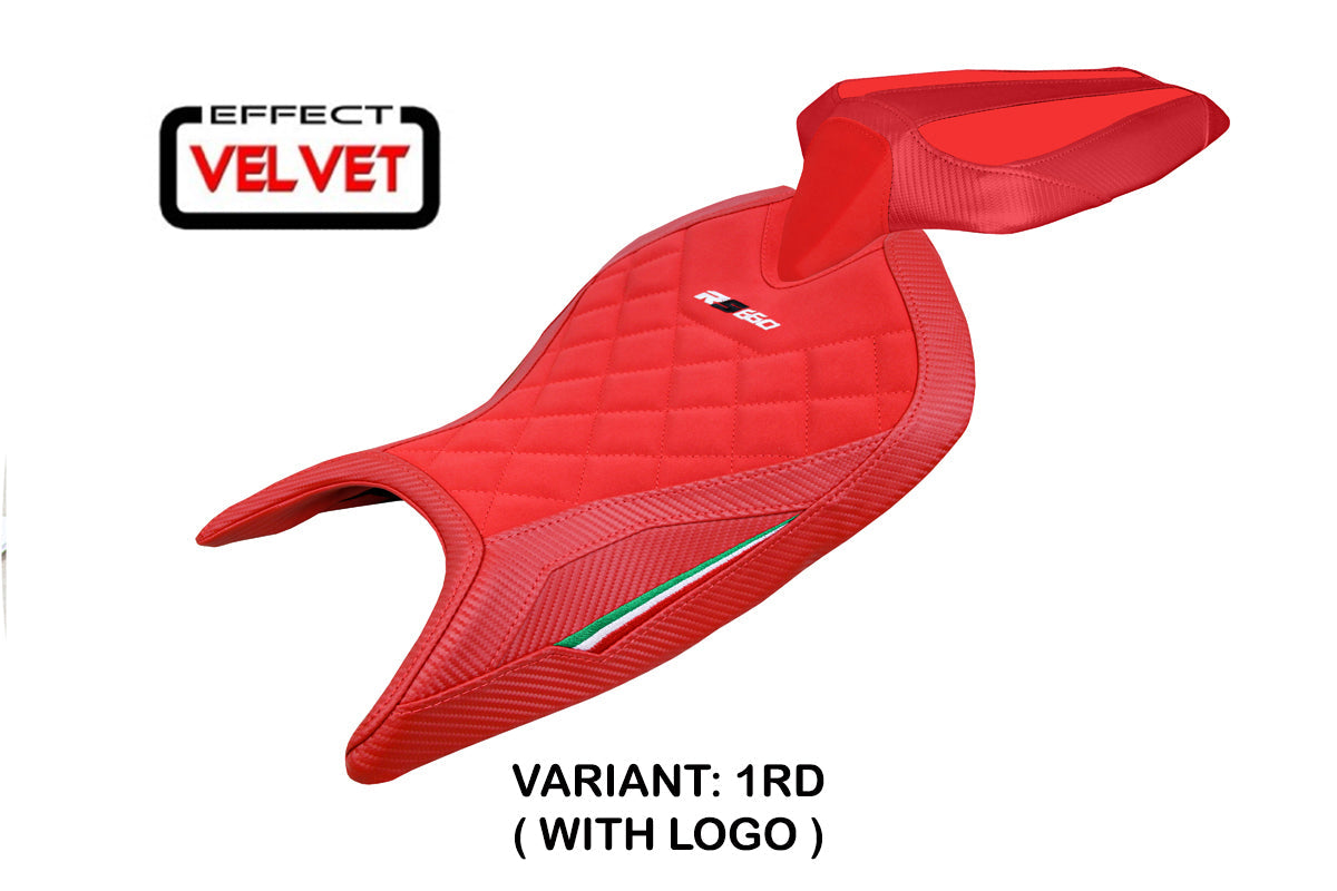 Tappezzeria Italia Aprilia RS 660 2021-2025 Seat Cover Velvet in Red Diamond Stitch