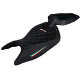 Tappezzeria Italia Aprilia RS 660 2021-2025 Seat Cover Velvet in Black Diamond Stitch