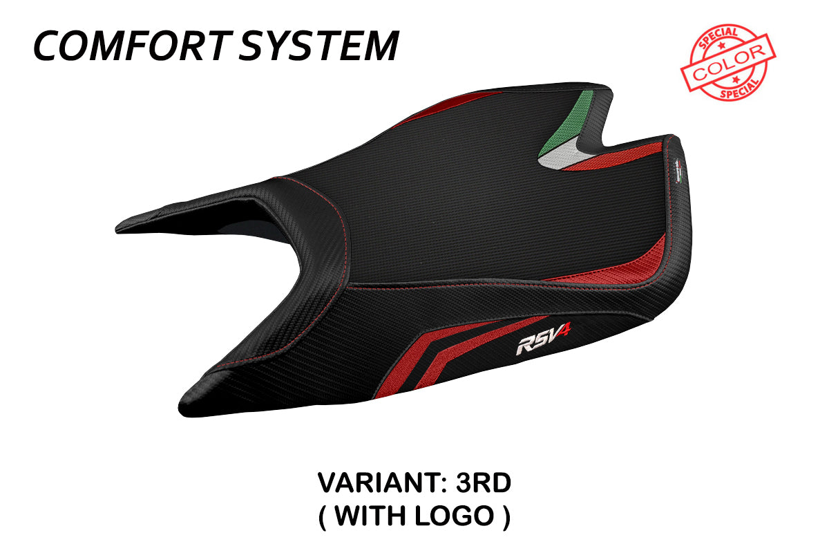 Tappezzeria Italia Aprilia RSV4 2021-2025 Seat Cover Comfort in Red and Black
