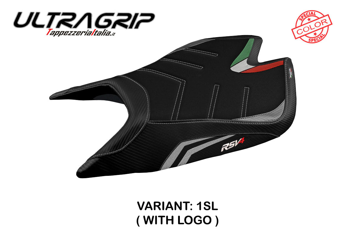 Tappezzeria Italia Aprilia RSV4 2021-2025 Seat Cover Ultragrip in Silver and Black