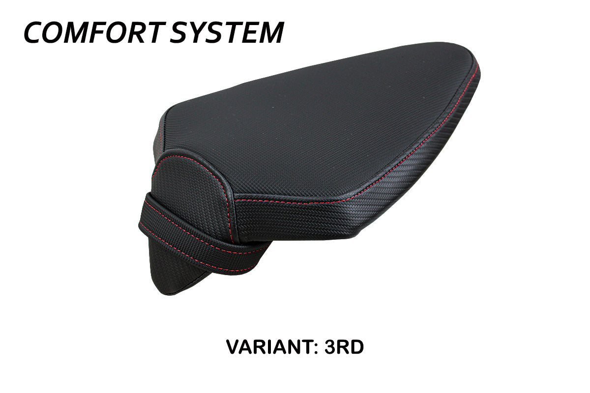 Tappezzeria Italia Aprilia RSV4 2021-2025 Passenger Seat Cover Comfort in Red and Black