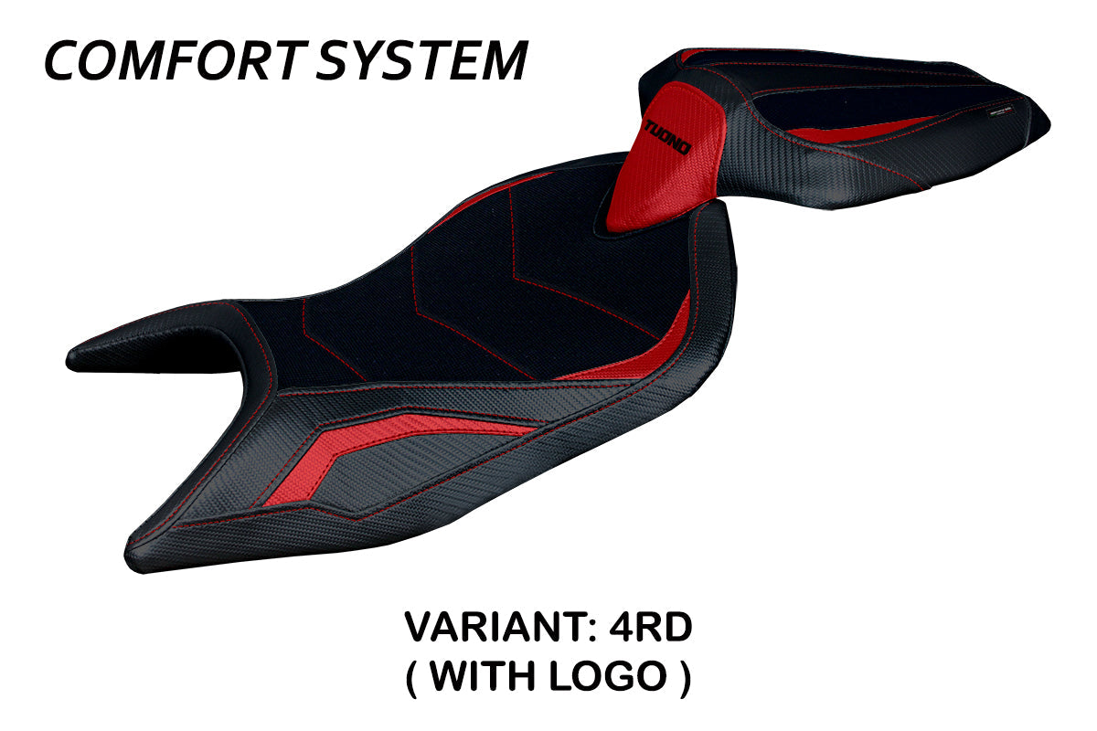 Tappezzeria Italia Aprilia Tuono 660 2021-2024 Seat Cover Comfort in Red and Black