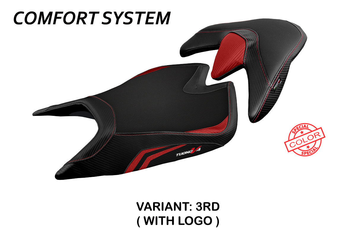 Tappezzeria Italia Aprilia Tuono V4 2021-2025 Seat Cover Comfort in Red and Black