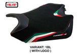 Tappezzeria Italia Aprilia Tuono V4 2011-2020 Seat Cover in Velvet Italy Flag Black