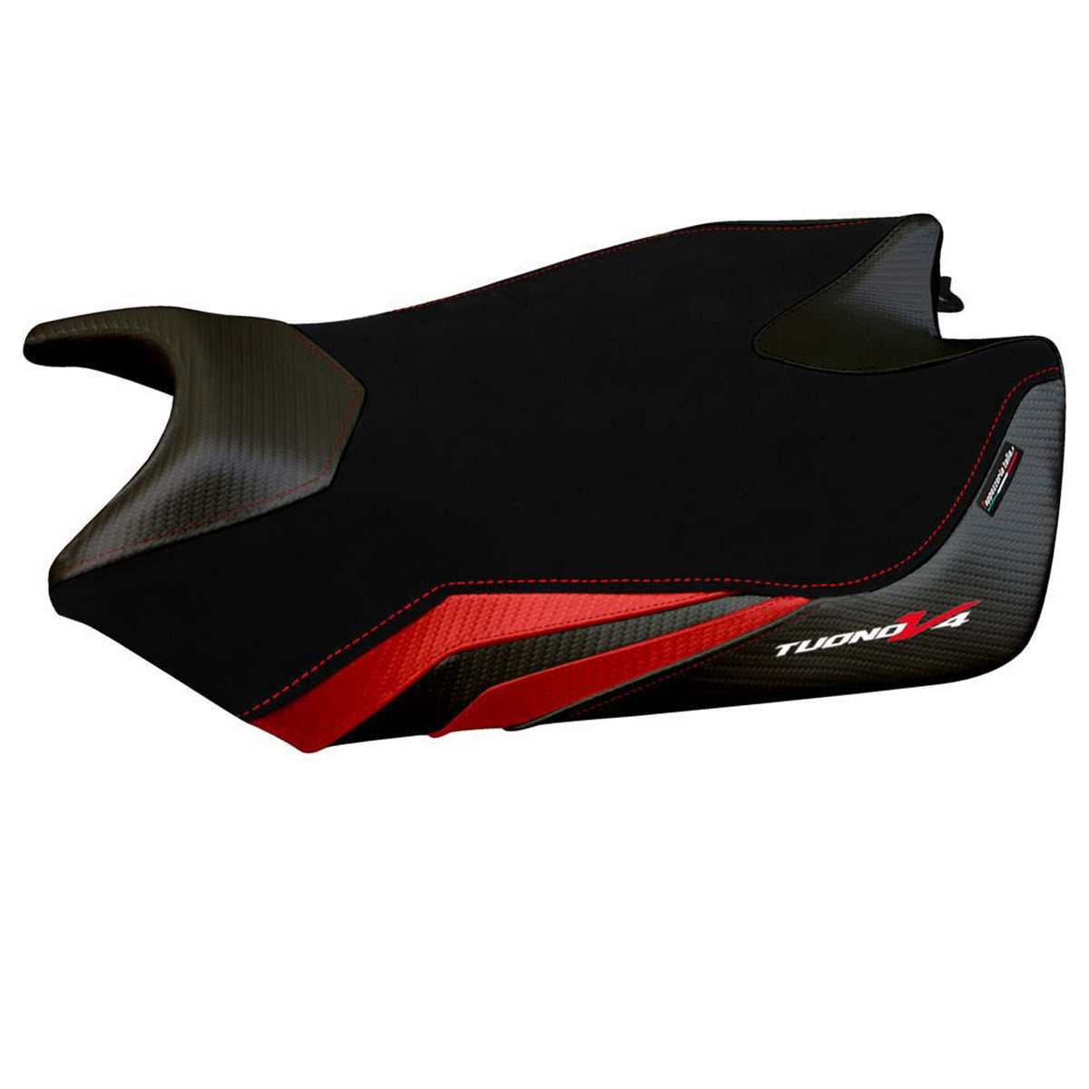 Tappezzeria Italia Aprilia Tuono V4 2011-2020 Seat Cover in Velvet Red and Black