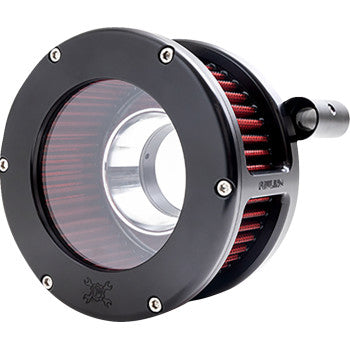 FEULING OIL PUMP CORP. BA Air Cleaner Kit - Black/Clear with Red Filter - Twin Cam 5444