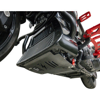 THRASHIN SUPPLY CO. Skid Plate - Carbon Fiber/Gloss - With Red Brackets - FLHX/FLTRX  TSC-3034-2