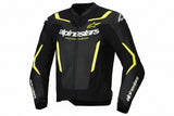 ALPINESTARS Jacket Lthr Gp Force Air Flo Blk/Yl Fl 54 3100326-155-54