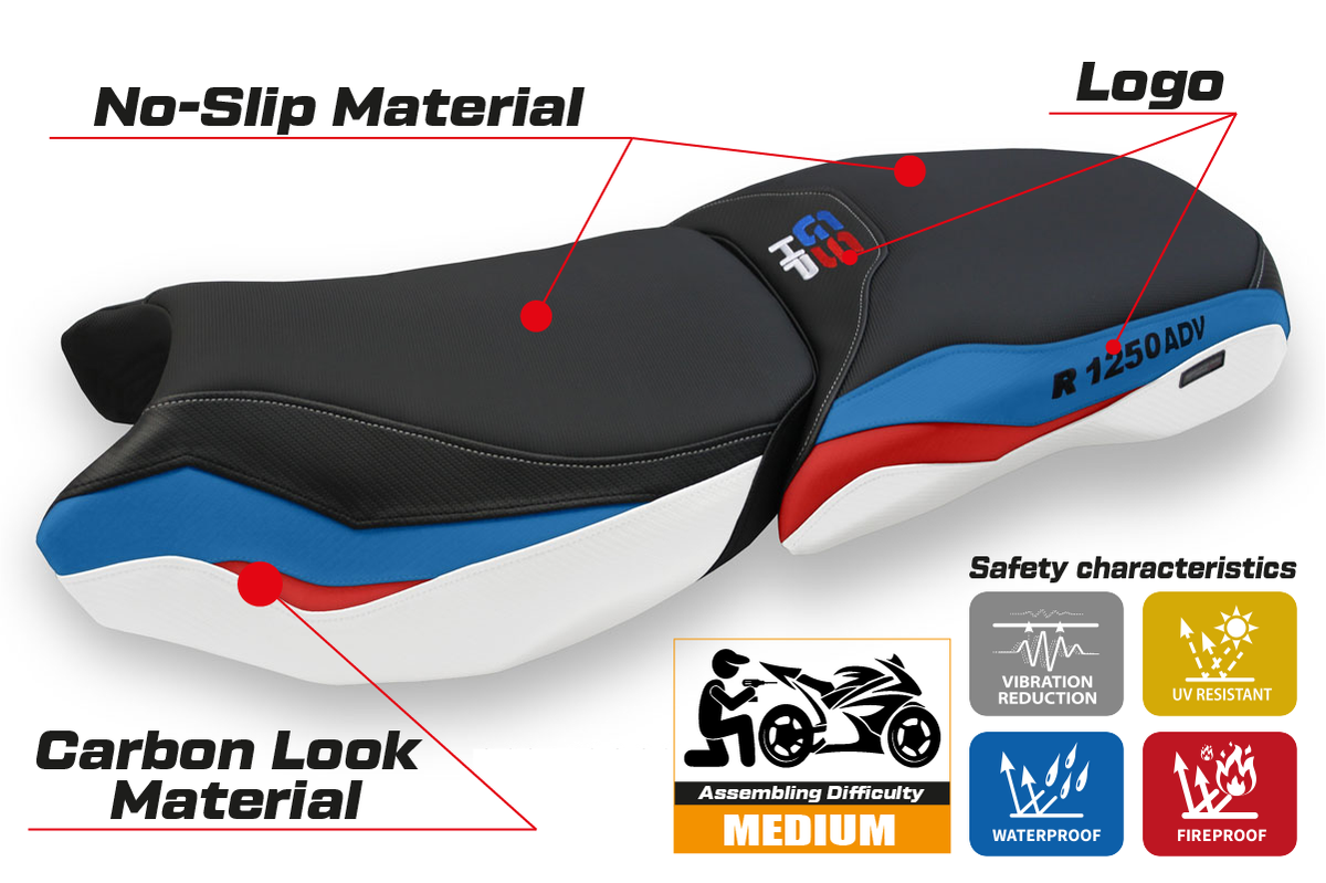 Tappezzeria Italia BMW R1250GS Adventure 2019-2024 Seat Cover in White HP SE
