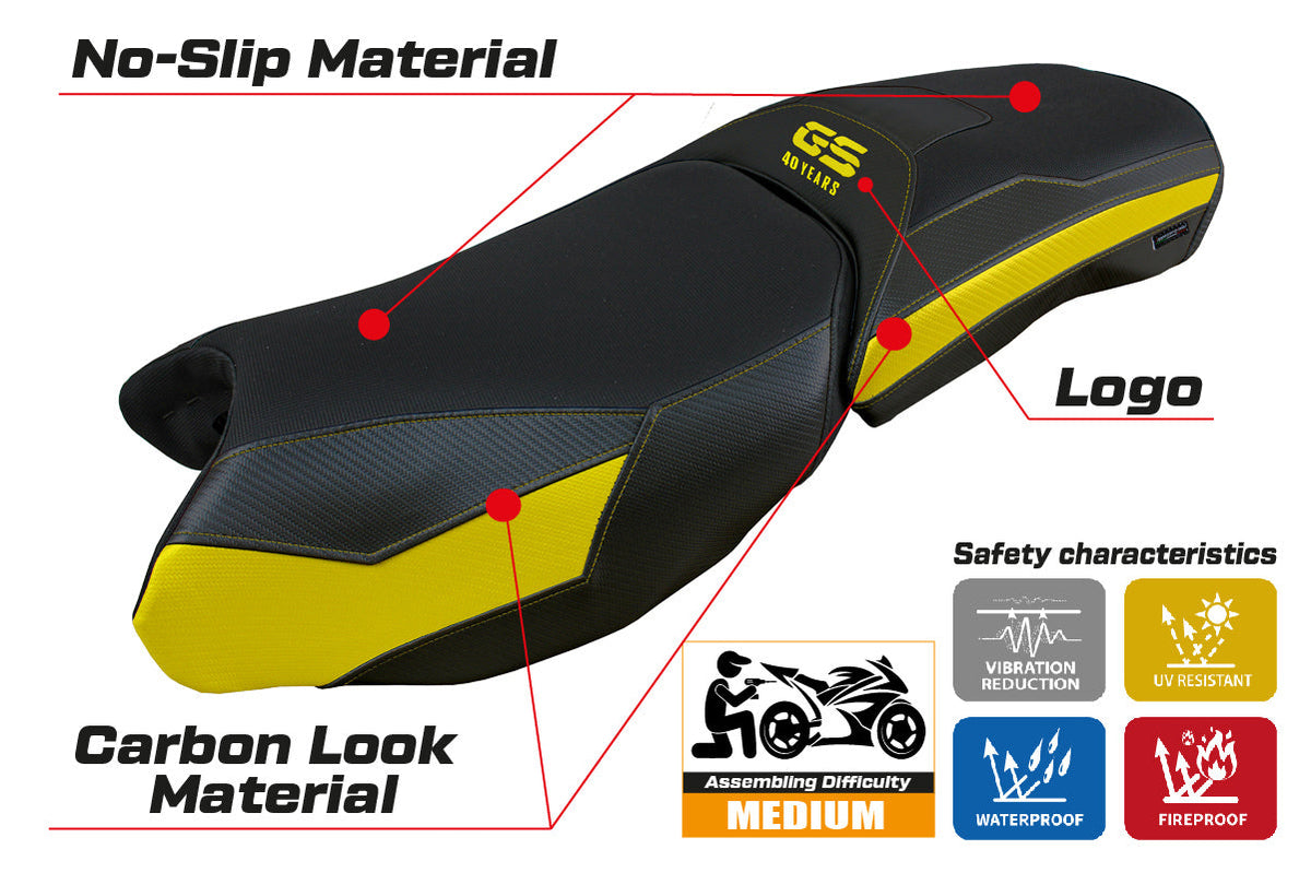 Tappezzeria Italia BMW R1250GS Adventure 2019-2024 Seat Cover in Yellow and Black