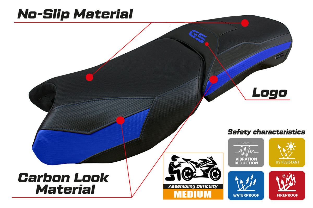 Tappezzeria Italia BMW R1250GS Adventure 2019-2024 Seat Cover in Blue and Black