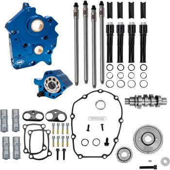 S&S CYCLE Cam Chest Kit - 496 Gear Drive Cam - Water Cooled - Black Pushtubes - M8 310-1387