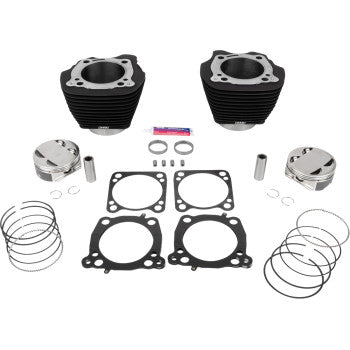 S&S CYCLE 136" Cylinder Kit - 4.625" Stroke - Wrinkle Black w/o Highlighted Fins - M8 910-0849A