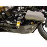 THRASHIN SUPPLY CO. Skid Plate - Carbon Fiber/Gloss - With Gold Brackets - FLHX/FLTRX TSC-3034-5