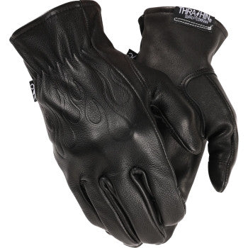 THRASHIN SUPPLY CO. Roper Leather Gloves - Black - Medium TRG-01-09
