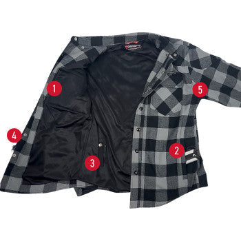 GERBING HEATED CLOTHING 7 V Battery Heated Flannel Shirt - Gray/Black - Medium GER7VFS-BG-M