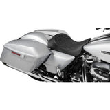 DRAG SPECIALTIES Solo Front Seat - Double Diamond - Black Stitch - w/ Backrest Option - FL '08-'23  0801-1955