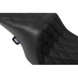DRAG SPECIALTIES SEATS Predator 2-Up Seat - Vinyl - Double Diamond - Black Stitching- w/o Backrest - FL '97-'07 0801-1996
