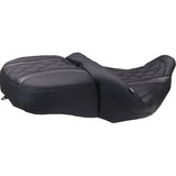 MUSTANG Deluxe One-Piece, 2-Up Seat - Diamond - Black Stitch - FLT/FLH '23-'25 89411