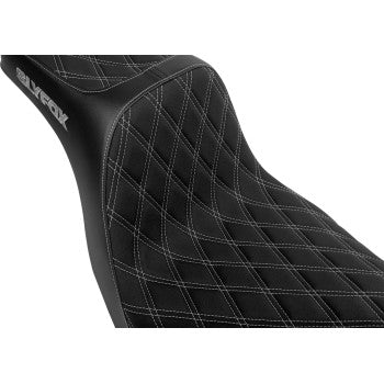 SLYFOX High Noon Seat - Double Diamond - Silver Logo - Silver Stitch - FL/FX '18-'25 4701D-SlyFox