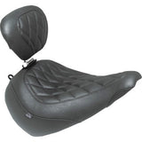 MUSTANG Wide Tripper™ Solo Seat - w/ Backrest - Diamond - Black Stitch - FXBR '23-'25 89027